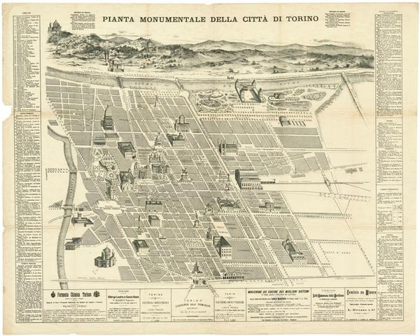 Pianta della città di Torino risalente al 1880